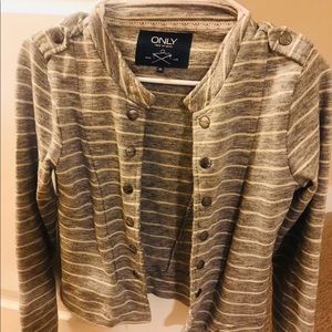 Grey and White Stripped Blazer